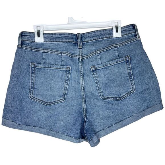 NEW Wild Fable High-Rise Curvy Rolled Cuff Jean Medium Wash Shorts 12 - Picture 6 of 6